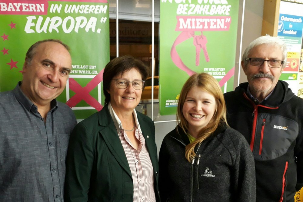 Der Vorstand der Landkreisgrünen mit den Kandidat*innen für die Landtags- und Bezirkstagswahl.